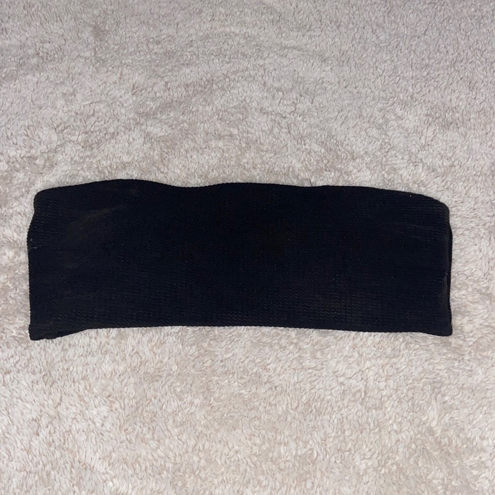 Black Ribbed Strapless Swimsuit Top